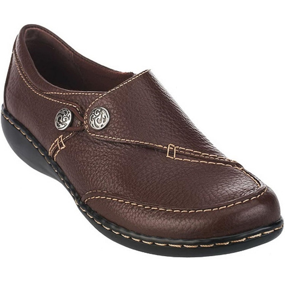 Clarks brown ashland slip on shoes new in box 7.5 m